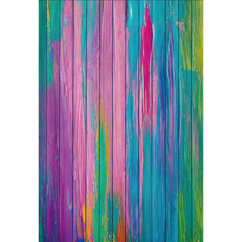 Leyiyi Colored Stripes Wooden Board Backdrop 3x5ft Photography Background Vintage Birthday Party Decor Grunge Graffiti Oil Painting Texture Plank Modern Art Kids Adults Photo Booth Video Props - Image 1